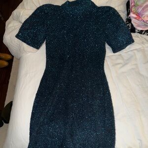Adelyn Rae Sparkling Teal Mini Dress